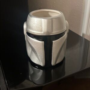 Star Wars the Mandalorian silver sculped helmet Mug